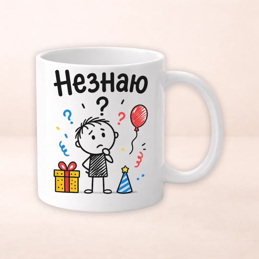 Чашка з принтом "Незнаю"