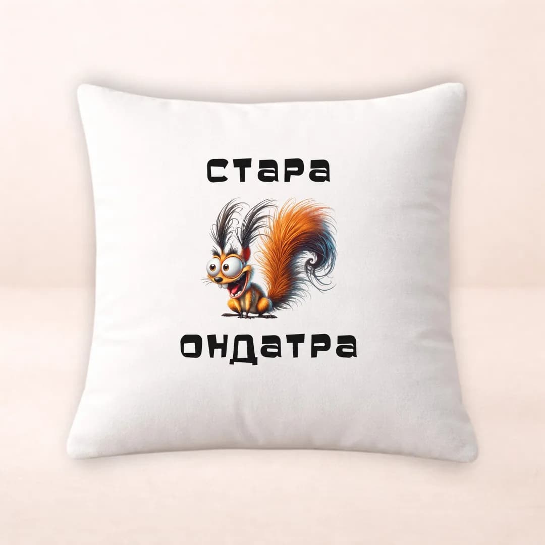 Подушка з принтом "Стара Ондатра"